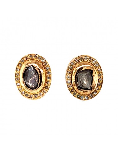 Natural Diamond Stud Earrings 18k Gold Jewelry la chaussure