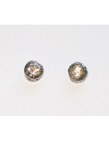 Uncut/Rose Cut Diamond Stud Earrings Handmade Sterling Silver 18k Gold Amélioration de cerveau avec