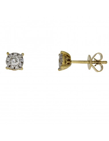 Natural .33ct Diamond Stud Earrings 14KT Yellow Gold pas cheres