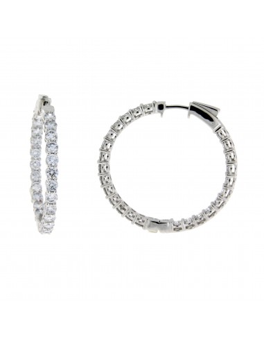 5.00ct Lab Grown Diamond Hoop Earrings 14KT White Gold 50-70% off 