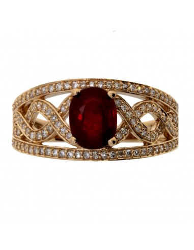 Natural 1.52ct Ruby Diamond Ring 10KT Rose Gold Jusqu'à 80% De Réduction