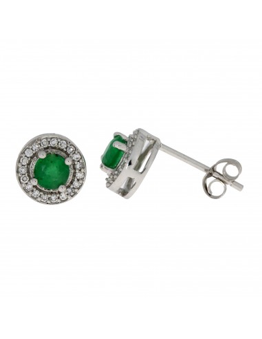 .68ct Emerald Diamond Stud Earrings 14KT White Gold Paris Déstockage Promo