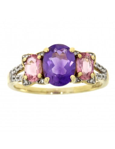 1.75ct Amethyst Created Sapphire Ring 10KT Yellow Gold solde