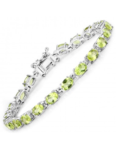 8.61 Carat Genuine Peridot .925 Sterling Silver Bracelet Comparez et commandez 