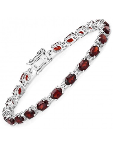 11.22 Carat Genuine Garnet .925 Sterling Silver Bracelet de France