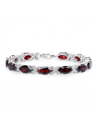 23.64 Carat Genuine Garnet .925 Sterling Silver Bracelet Pour