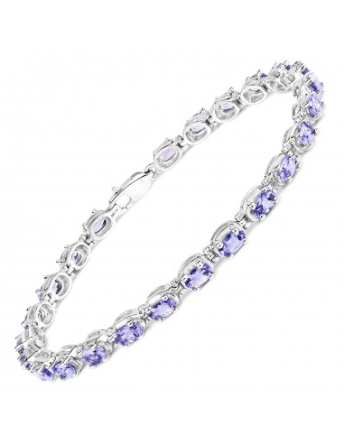 6.00 Carat Genuine Tanzanite .925 Sterling Silver Bracelet Venez découvrir notre 