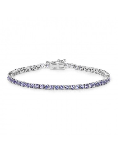 4.34 Carat Genuine Tanzanite .925 Sterling Silver Bracelet est présent 