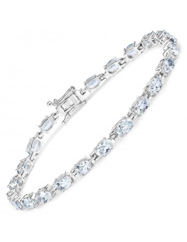 8.80 Carat Genuine Aquamarine .925 Sterling Silver Bracelet la chaussure