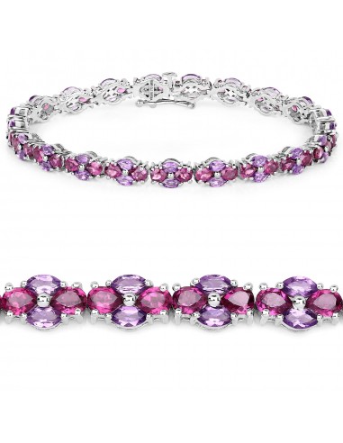 11.34 Carat Genuine Amethyst and Rhodolite .925 Sterling Silver Bracelet 50% de réduction en Octobre 2024