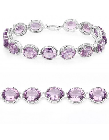 30.10 Carat Genuine Amethyst .925 Sterling Silver Bracelet Venez acheter