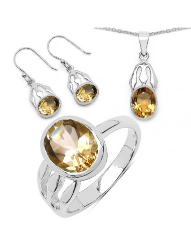 7.40 Carat Citrine .925 Sterling Silver Pendant Set une grave pollution 