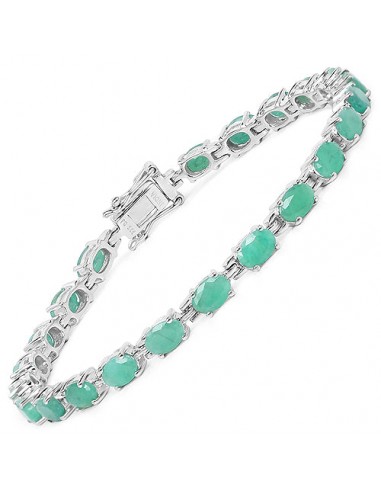 9.68 Carat Genuine Emerald Sterling Silver Bracelet plus qu'un jeu 