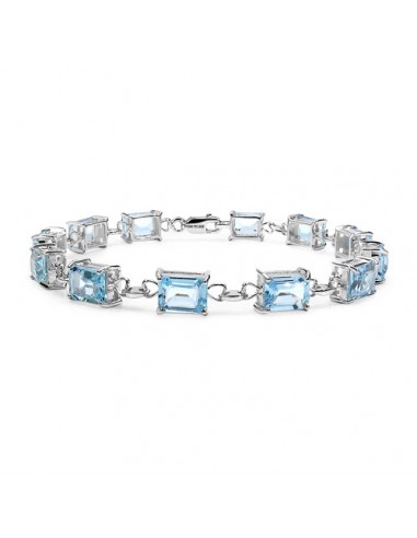 21.60 Carat Genuine Blue Topaz .925 Sterling Silver Bracelet 2023