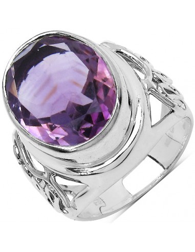 7.83 Carat Genuine Amethyst .925 Sterling Silver Ring en stock