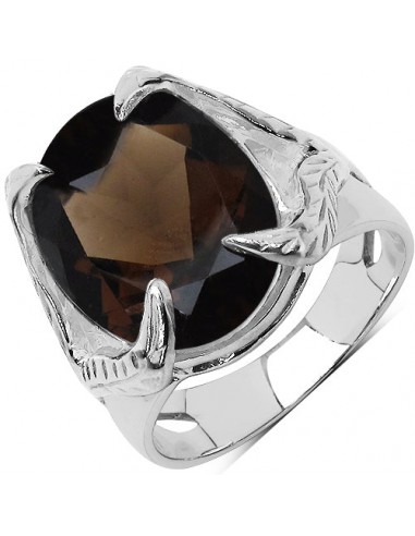 7.80 Carat Genuine Smoky Quartz .925 Sterling Silver Ring Paris Déstockage Promo