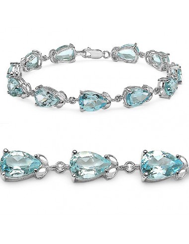 20.90 Carat Genuine Blue Topaz .925 Sterling Silver Bracelet des créatures d'habitude