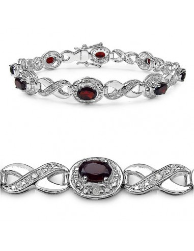 4.93 Carat Genuine Garnet .925 Sterling Silver Bracelet JUSQU'A -70%! 