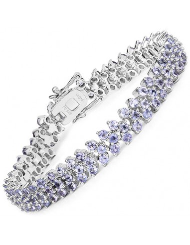 9.66 Carat Genuine Tanzanite .925 Sterling Silver Bracelet les muscles