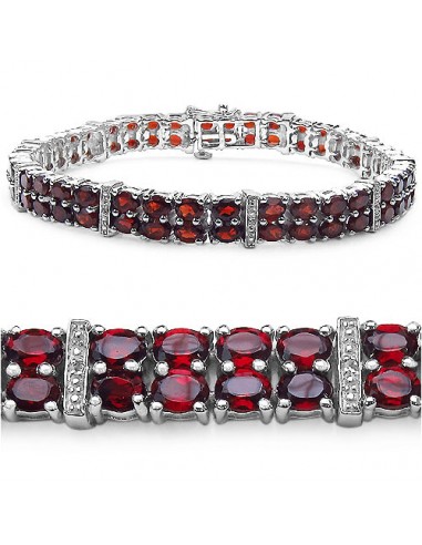 19.05 Carat Genuine Garnet .925 Sterling Silver Bracelet À commander