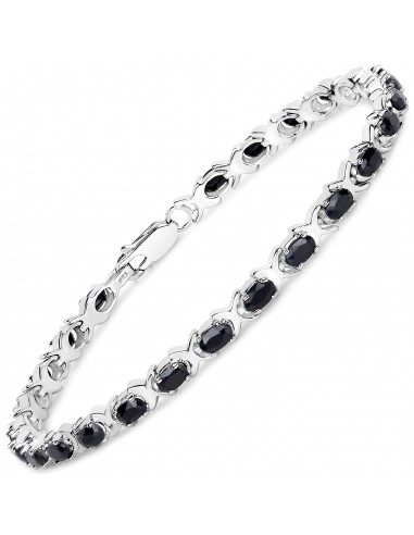 8.75 Carat Genuine Black Sapphire .925 Sterling Silver Bracelet online