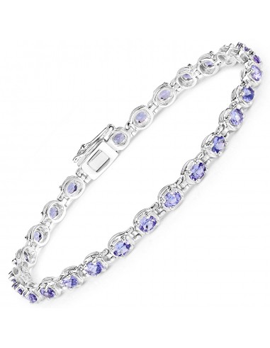 4.59 Carat Genuine Tanzanite .925 Sterling Silver Bracelet du meilleur 