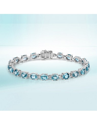 16.80 Carat Genuine Blue Zircon .925 Sterling Silver Bracelet acheter