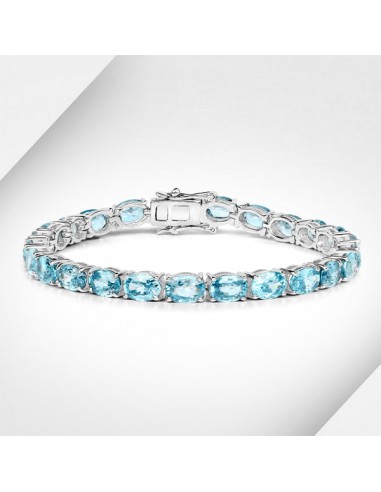 14.30 Carat Genuine Blue Zircon .925 Sterling Silver Bracelet online