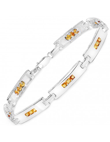 2.52 Carat Genuine Yellow Sapphire .925 Sterling Silver Bracelet prix pour 