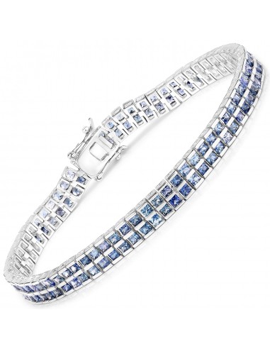 9.52 Carat Genuine Blue Sapphire .925 Sterling Silver Bracelet store