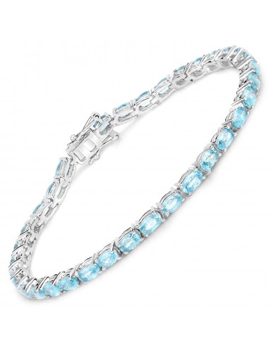 11.55 Carat Genuine Blue Zircon .925 Sterling Silver Bracelet est présent 