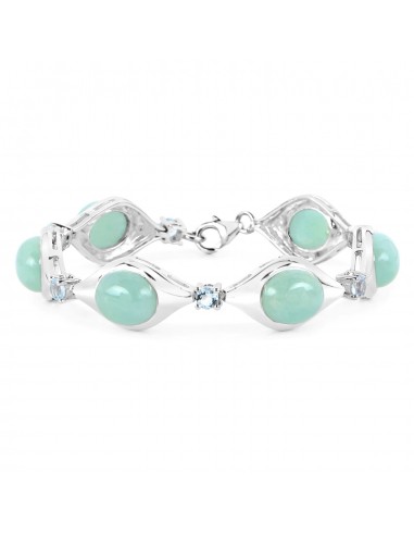 39.72 Carat Genuine Aquamarine .925 Sterling Silver Bracelet Par le système avancé 