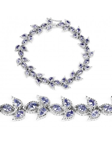 6.75 Carat Genuine Tanzanite .925 Sterling Silver Bracelet sélection de produits