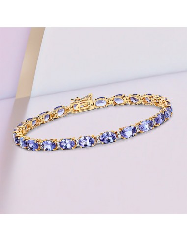 10.87 Carat Genuine Tanzanite and White Diamond 14K Yellow Gold Bracelet prix pour 