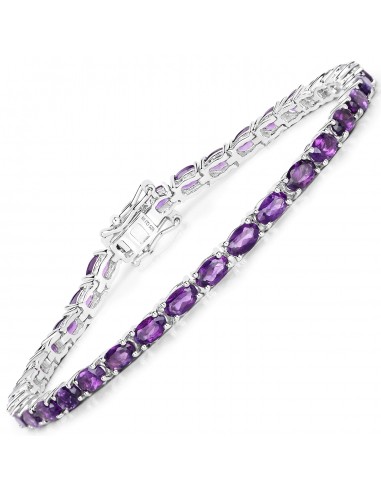 6.48 Carat Genuine Amethyst .925 Sterling Silver Bracelet acheter