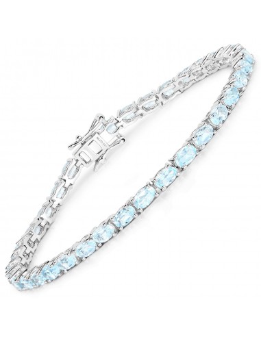 9.00 Carat Genuine Blue Topaz .925 Sterling Silver Bracelet est présent 