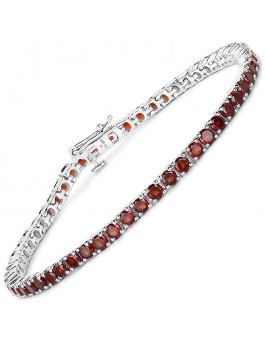 6.60 Carat Genuine Garnet .925 Sterling Silver Bracelet Découvrez la collection