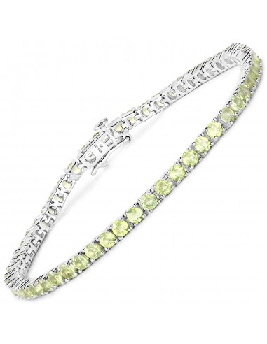 5.50 Carat Genuine Peridot .925 Sterling Silver Bracelet basket pas cher