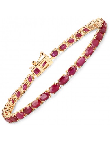 9.18 Carat Genuine Ruby 14K Yellow Gold Bracelet livraison gratuite