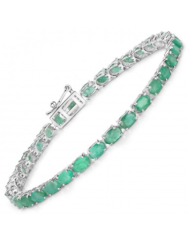 6.46 Carat Genuine Zambian Emerald 14K White Gold Bracelet JUSQU'A -70%! 