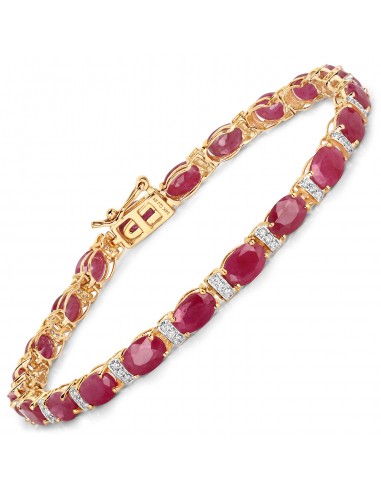 11.70 Carat Genuine Ruby and White Diamond 14K Yellow Gold Bracelet sélection de produits