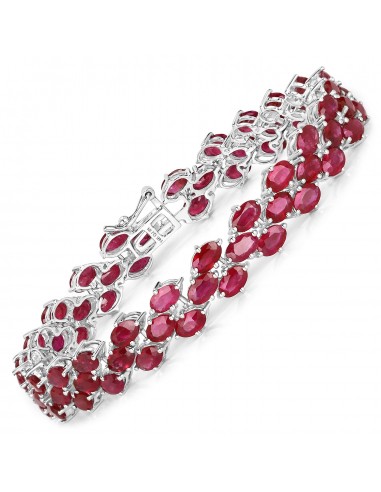 18.63 Carat Genuine Ruby 14K White Gold Bracelet prix pour 