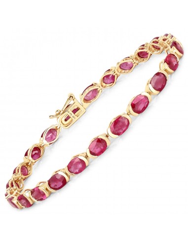 12.48 Carat Genuine Ruby 14K Yellow Gold Bracelet en stock