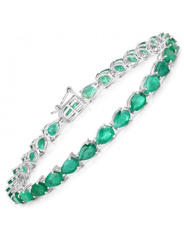 10.15 Carat Genuine Zambian Emerald 14K White Gold Bracelet pour bénéficier 