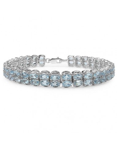 18.00 Carat Genuine Blue Topaz .925 Sterling Silver Bracelet de technologie