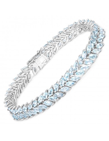 10.12 Carat Genuine Aquamarine .925 Sterling Silver Bracelet Economisez 