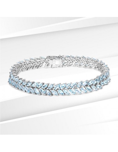 15.04 Carat Genuine Blue Topaz .925 Sterling Silver Bracelet de l' environnement