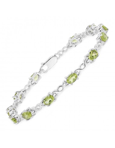 5.16 Carat Genuine Peridot .925 Sterling Silver Bracelet offre 