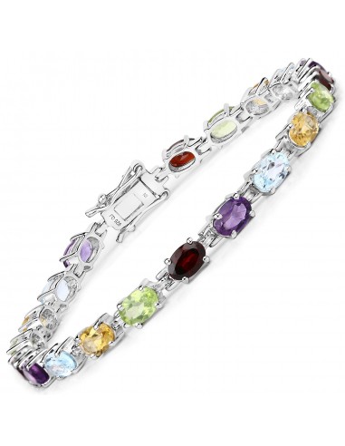 9.20 Carat Genuine Multi Stones .925 Sterling Silver Bracelet Venez découvrir notre 