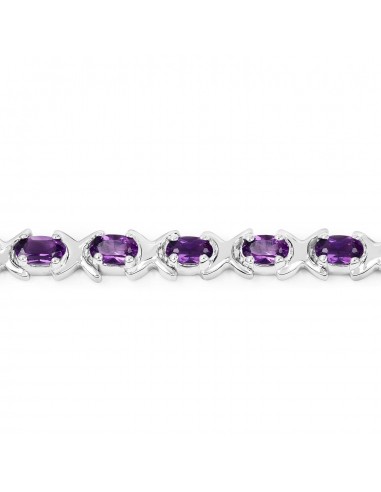 4.14 Carat Genuine Amethyst .925 Sterling Silver Bracelet 50% de réduction en Octobre 2024